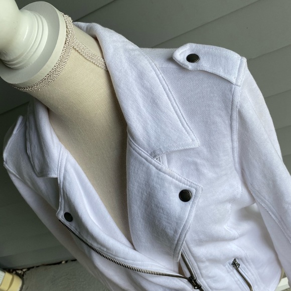 White terry biker style jacket - Picture 4 of 13